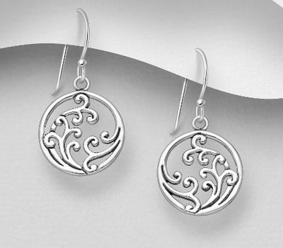 Malın səhifəsinə keç 925 Sterling Silver Swirl Hook Earrings