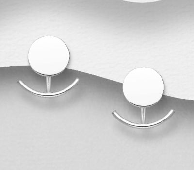 Malın səhifəsinə keç 925 Sterling Silver Circle Jacket Earrings