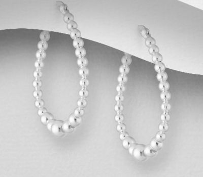 Malın səhifəsinə keç 925 Sterling Silver Ball Hoop Earrings