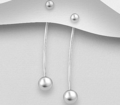 925 Sterling Silver Ball Push-Back Earrings