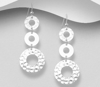 Malın səhifəsinə keç 925 Sterling Silver Circle Hammered Hook Earrings