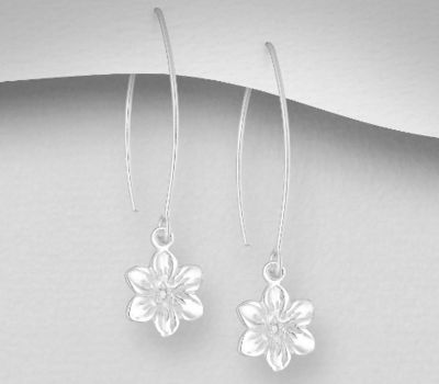 Malın səhifəsinə keç 925 Sterling Silver Flower Hook Earrings