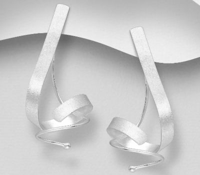 Malın səhifəsinə keç 925 Sterling Silver Matt Spiral Jacket Earrings