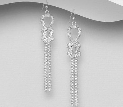Malın səhifəsinə keç 925 Sterling Silver Knot Hook Earrings