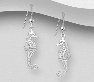 925 Sterling Silver Seahorse Hook Earrings