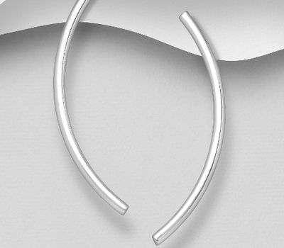 Malın səhifəsinə keç 925 Sterling Silver Curved Bar Push-Back Earrings