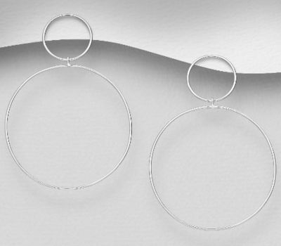 925 Sterling Silver Circle Push-Back Earrings