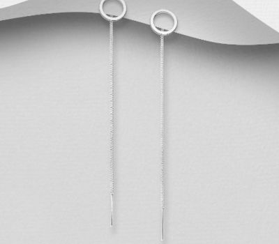 925 Sterling Silver Circle Jacket Earrings