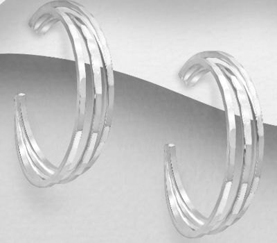 Malın səhifəsinə keç 925 Sterling Silver Hammered Push-Back Earrings