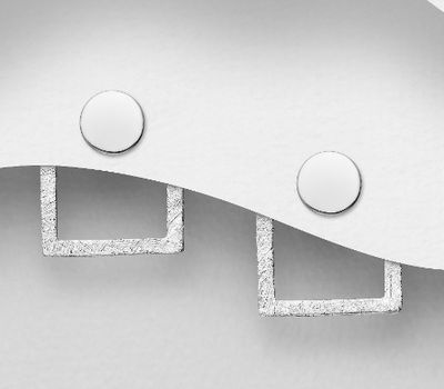 Malın səhifəsinə keç 925 Sterling Silver Matt Square and Circle Jacket Earrings
