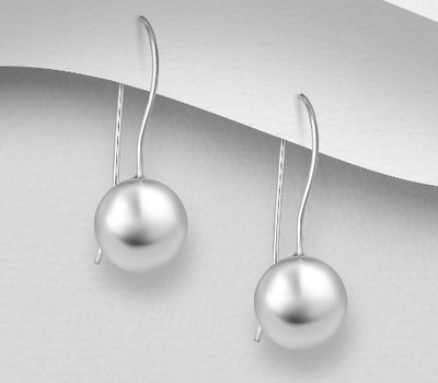 925 Sterling Silver Ball Kidney Earrings