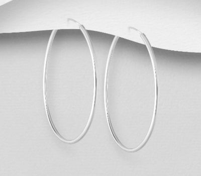 Malın səhifəsinə keç 925 Sterling Silver Hoop Earrings