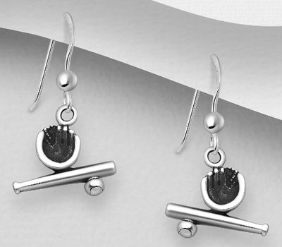 Malın səhifəsinə keç 925 Sterling Silver Baseball Hook Earrings