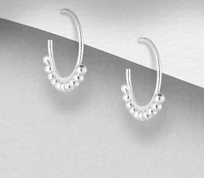 925 Sterling Silver Ball Push-Back Earrings