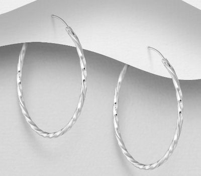 Malın səhifəsinə keç 925 Sterling Silver Hoop Earrings
