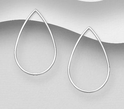 Malın səhifəsinə keç 925 Sterling Silver Droplet Push-Back Earrings