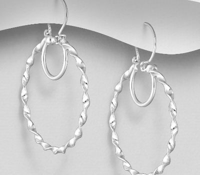 Malın səhifəsinə keç 925 Sterling Silver Spiral Hoop Earrings
