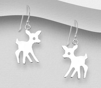 925 Sterling Silver Deer Hook Earrings