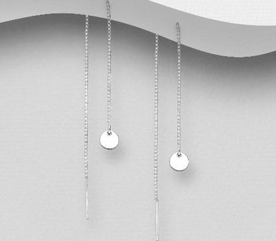 925 Sterling Silver Circle Threader Earrings