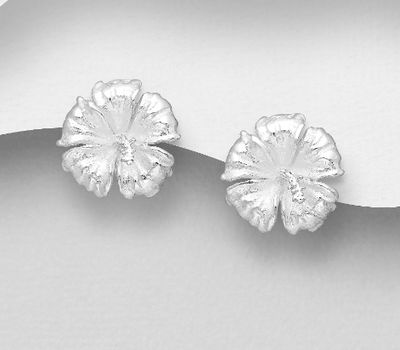 Malın səhifəsinə keç 925 Sterling Silver Hibiscus Push-Back Earrings