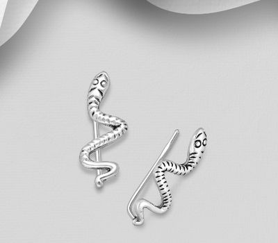 Malın səhifəsinə keç 925 Sterling Silver Oxidized Snake Ear Pins