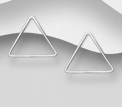 925 Sterling Silver Triangle Push-Back Earrings