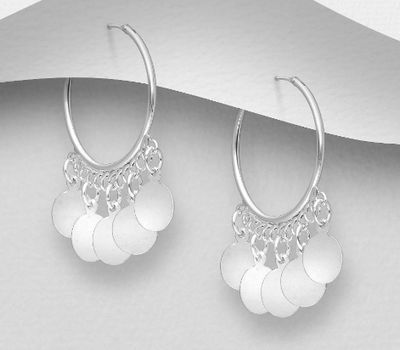 Malın səhifəsinə keç 925 Sterling Silver Hoop Earrings