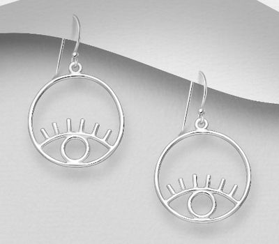 Malın səhifəsinə keç 925 Sterling Silver Circle Eye Hook Earrings