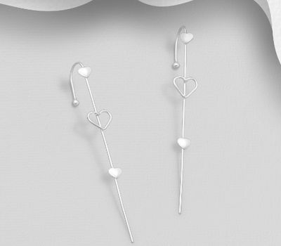 Malın səhifəsinə keç 925 Sterling Silver Heart Ear Pin Cuffs