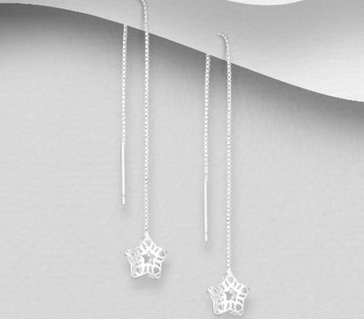 925 Sterling Silver Star Threader Earrings