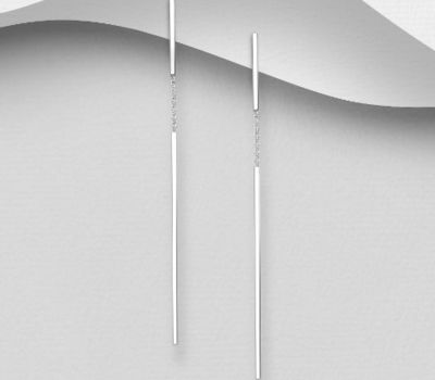 Malın səhifəsinə keç 925 Sterling Silver Push-Back Bars Earrings