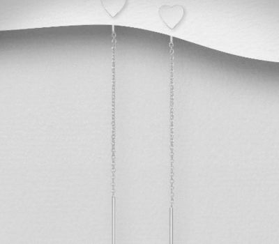 Malın səhifəsinə keç 925 Sterling Silver Heart Threader Earrings