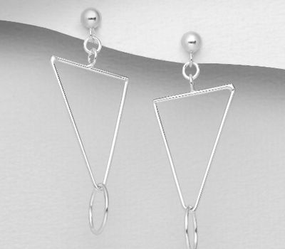 Malın səhifəsinə keç 925 Sterling Silver Ball, Circle And Triangle Push-Back Earrings
