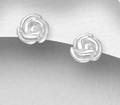 Malın səhifəsinə keç 925 Sterling Silver Flower Push-Back Earrings