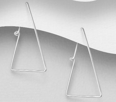 925 Sterling Silver Triangle Hoop Earrings