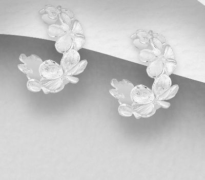 925 Sterling Silver Push-Back Flower Earrings