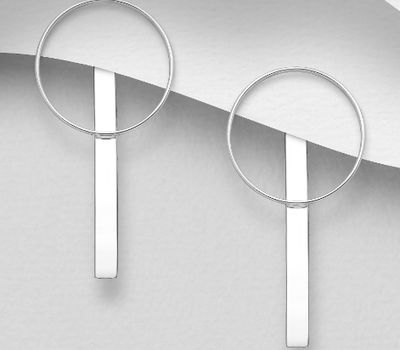 Malın səhifəsinə keç 925 Sterling Silver Bar & Circle Jacket Earrings