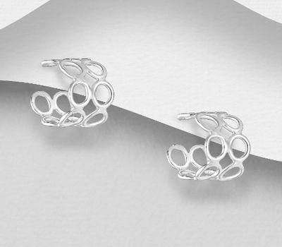 Malın səhifəsinə keç 925 Sterling Silver Circle Push-Back Earrings
