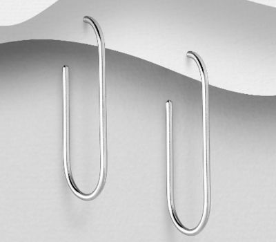Malın səhifəsinə keç 925 Sterling Silver Push-Back Rectangle Earrings
