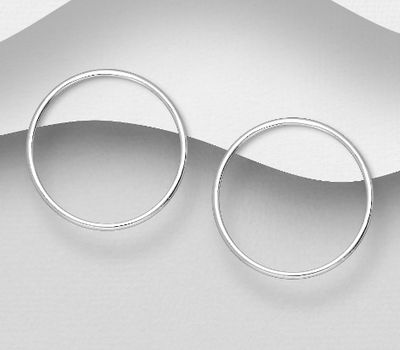 925 Sterling Silver Circle Push-Back Earrings