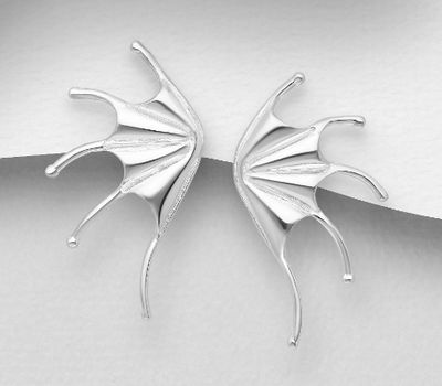 Malın səhifəsinə keç 925 Sterling Silver Wings Push-Back Earrings