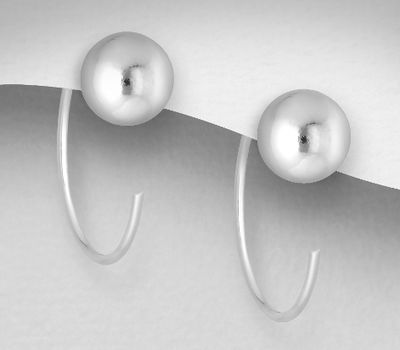 925 Sterling Silver Ball Hook Earrings