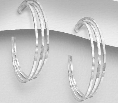 Malın səhifəsinə keç 925 Sterling Silver Hammered Push-Back Earrings