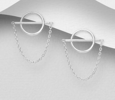 Malın səhifəsinə keç 925 Sterling Silver Circle Push-Back Earrings