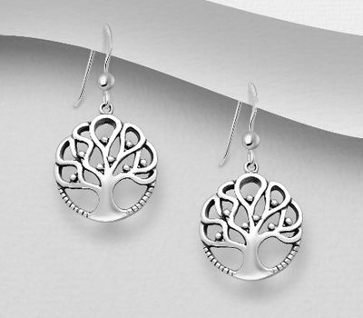Malın səhifəsinə keç 925 Sterling Silver Tree Of Life Earrings