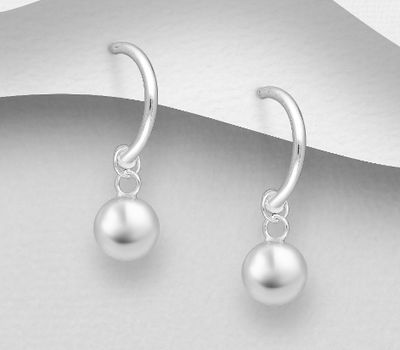 925 Sterling Silver Ball Push-Back Earrings