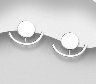 Malın səhifəsinə keç 925 Sterling Silver Circle Jacket Earrings