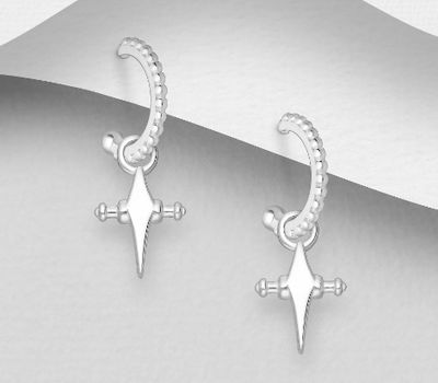 Malın səhifəsinə keç 925 Sterling Silver Star Push-Back Earrings