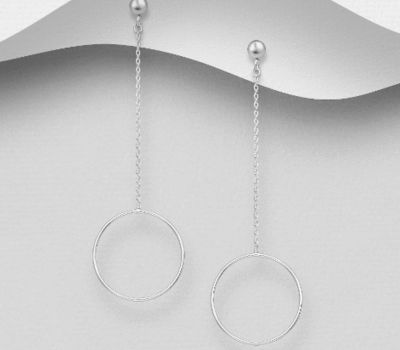 925 Sterling Silver Ball and Circle Earrings