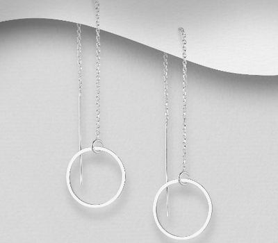 Malın səhifəsinə keç 925 Sterling Silver Circle Thread Earrings